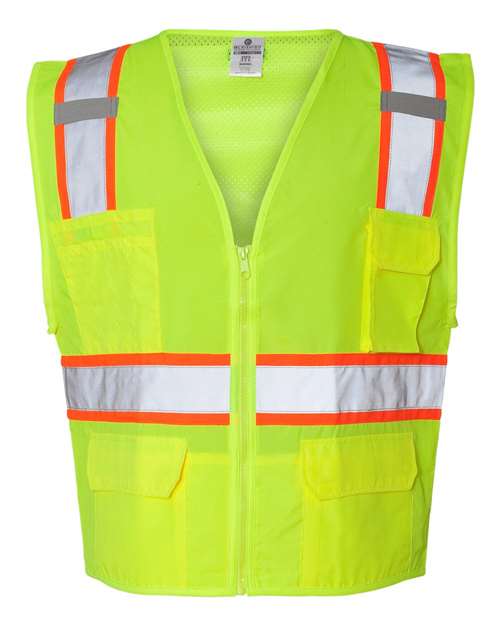 Kishigo Unisex Ultra-Cool™ Solid Front Vest with Mesh Back in Lime, front view