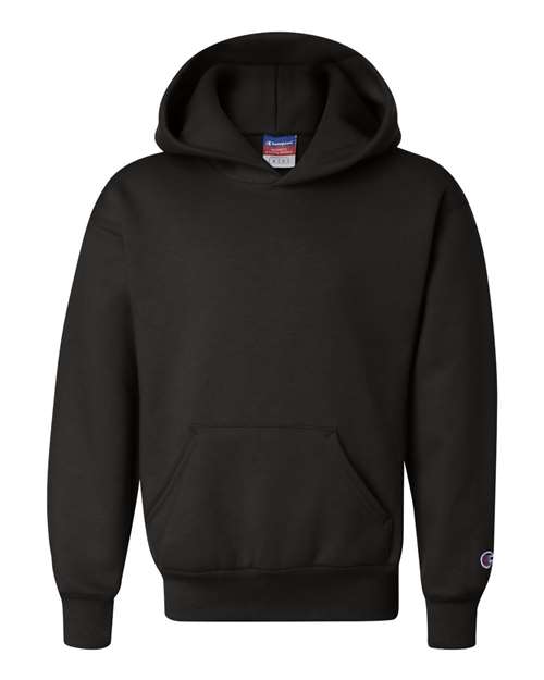 Champion Youth Powerblend® Hooded Sweatshirt in Black