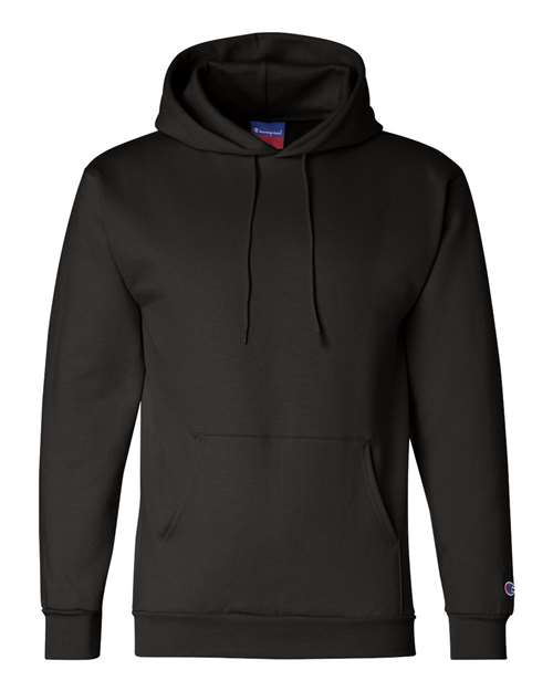 Champion Unisex Powerblend® Hooded Sweatshirt in Black, front view