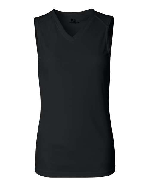Badger Women's B-Core Sleeveless T-Shirt in Black, front view
