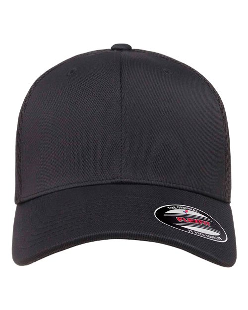 Flexfit Ultrafiber Mesh Cap in Black, front view