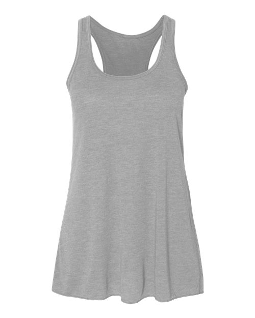 BELLA + CANVAS Women's Flowy Racerback Tank in Athletic Heather, front view