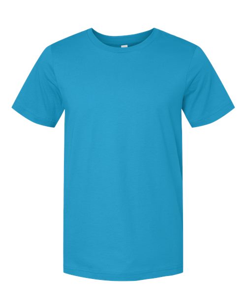 BELLA + CANVAS Jersey Tee in Aqua, front view