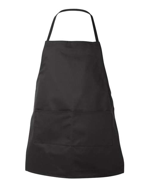 Liberty Bags Two-Pocket Butcher Apron in Black, front view