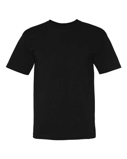 Bayside Unisex USA-Made Midweight T-Shirt in Black, front view