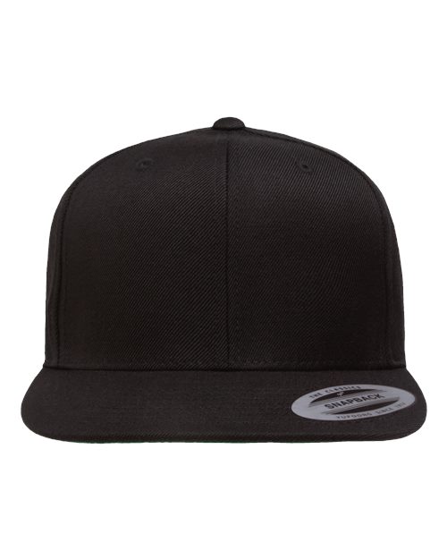 YP Classics Premium Flat Bill Snapback Cap in Black