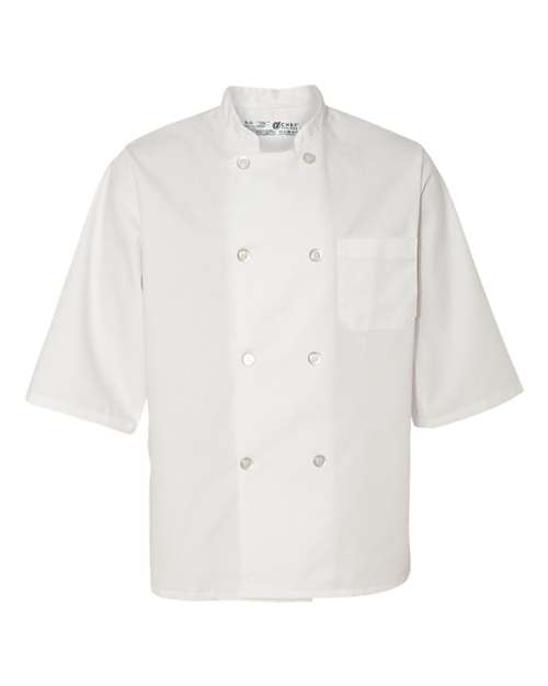 Chef Designs Half Sleeve Chef Coat in White, front view