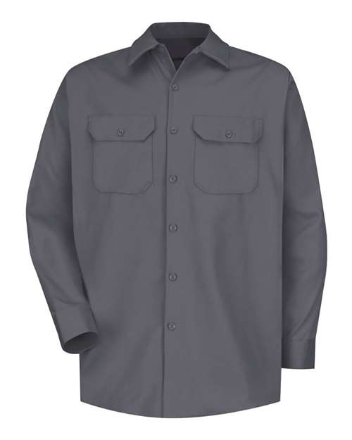 Red Kap Men's Deluxe Heavyweight Cotton Shirt in Charcoal, front view
