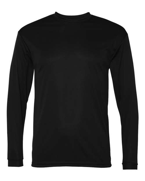 C2 Sport Long Sleeve Performance Tee in Black, front view