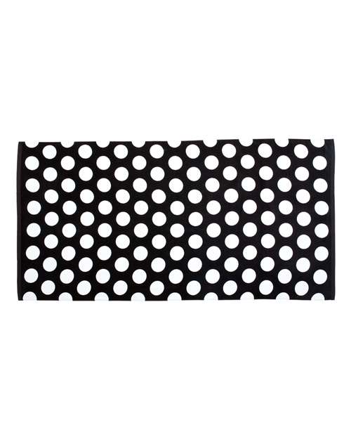 Carmel Towel Company Polka Dot Velour Beach Towel in Black