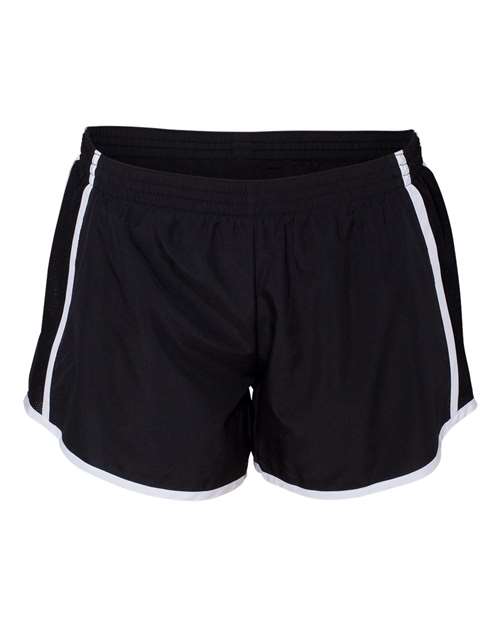 Augusta Sportswear Women's Pulse Team Running Shorts in Black/Black/White