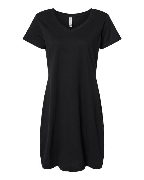 LAT Women's Fine Jersey V-Neck Coverup in Black