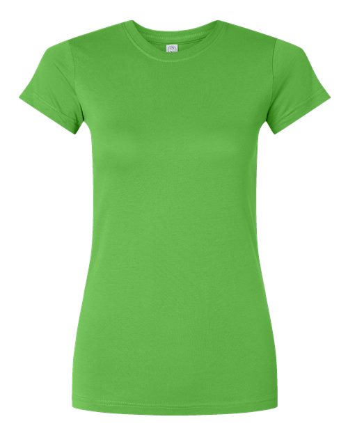 LAT Women's Fitted Fine Jersey Tee in Apple