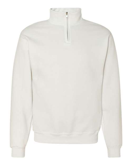 JERZEES Unisex Nublend® Cadet Collar Quarter-Zip Sweatshirt in White