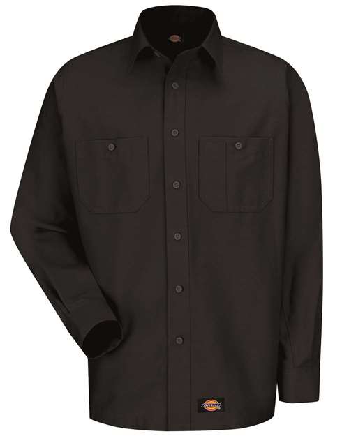 Dickies Men's Long Sleeve Work Shirt in Black
