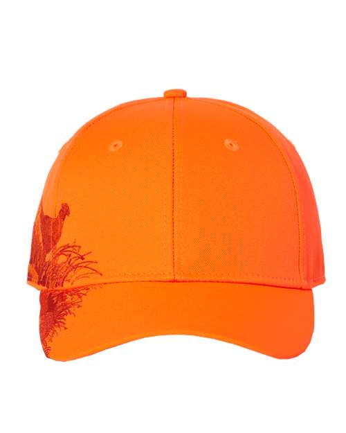 DRI DUCK Pheasant Cap in Blaze Orange, front view