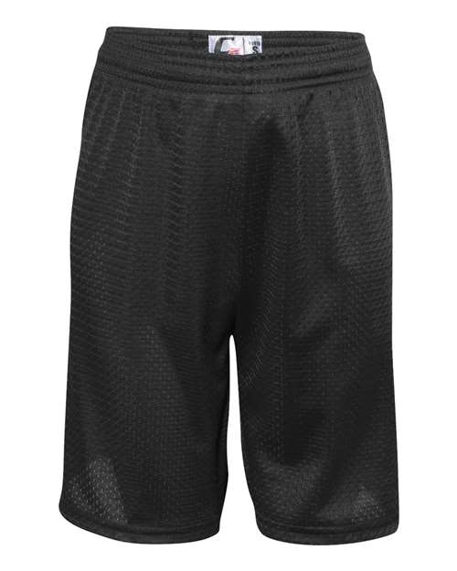 C2 Sport Youth Mesh Shorts in Black, front view