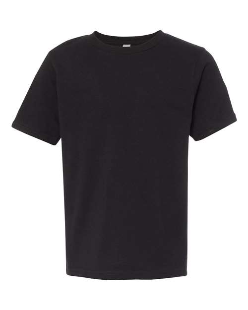 Next Level Youth Cotton T-Shirt in Black, front view
