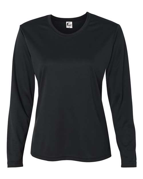 C2 Sport Women's Performance Long Sleeve T-Shirt in Black, front view