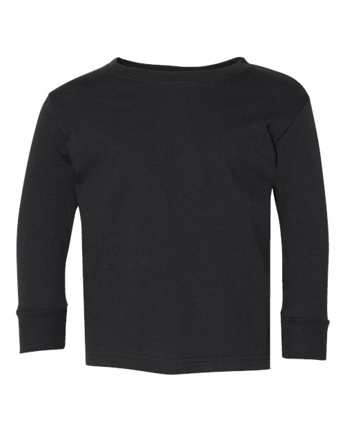 Rabbit Skins Toddler Fine Jersey Long Sleeve Tee in Black