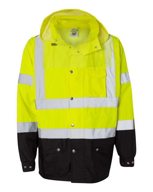 Kishigo Unisex Storm Cover Waterproof Rain Jacket in Lime