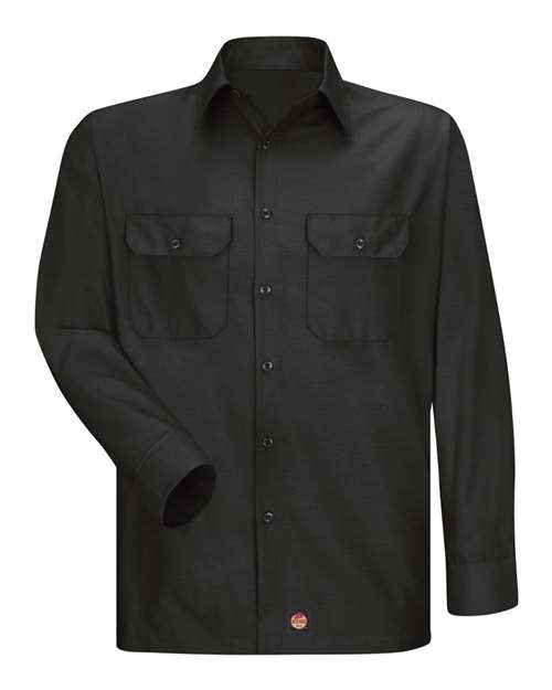 Red Kap Men's Ripstop Long Sleeve Shirt in Black