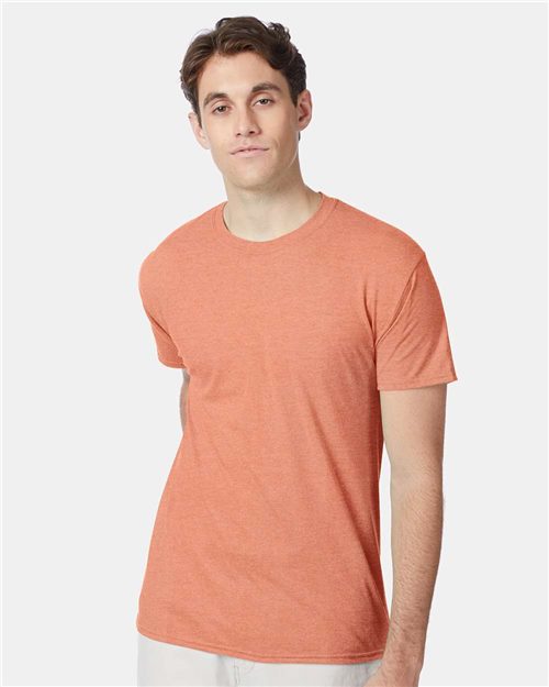 Hanes Unisex Perfect-T Triblend T-Shirt in Athletic Cardinal Heather