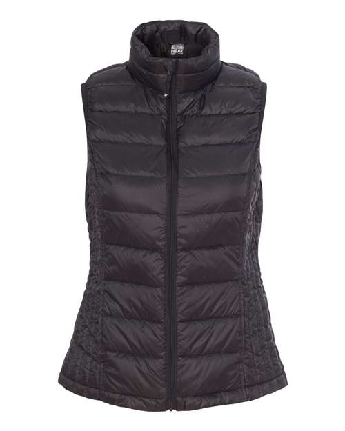 Weatherproof Women's 32 Degrees Packable Down Vest in Black, front view