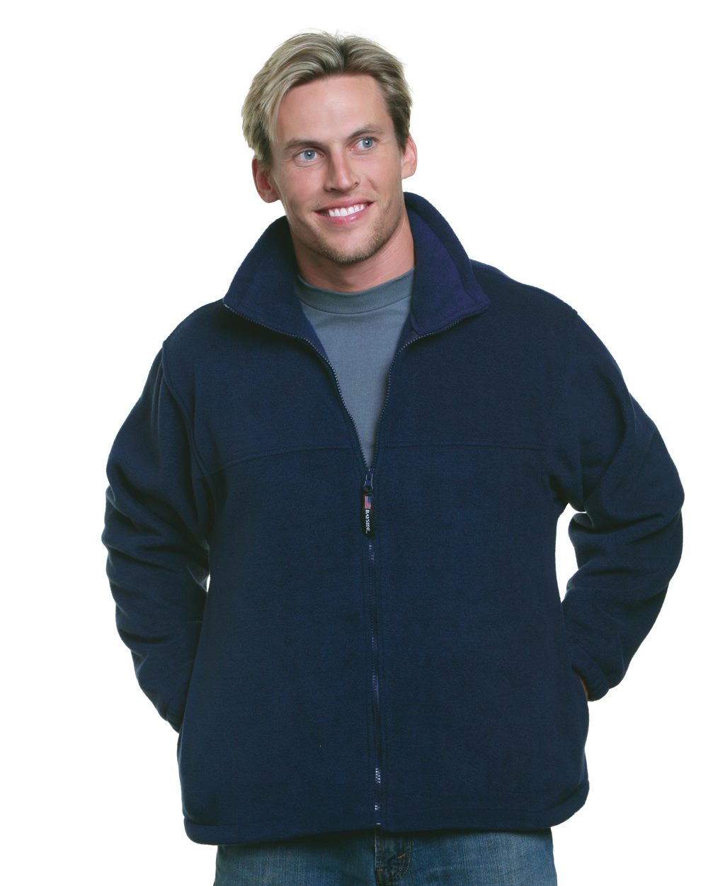Bayside Men's USA-Made Full-Zip Fleece Jacket