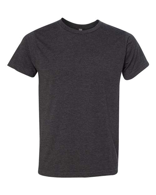 Bayside Unisex USA-Made 50/50 Fine Jersey T-Shirt in Heather Charcoal
