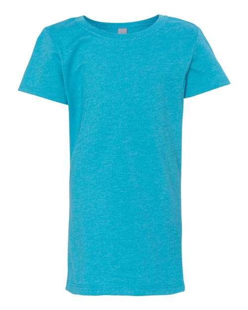 Next Level Girls’ CVC Princess T-Shirt in Bondi Blue, front view
