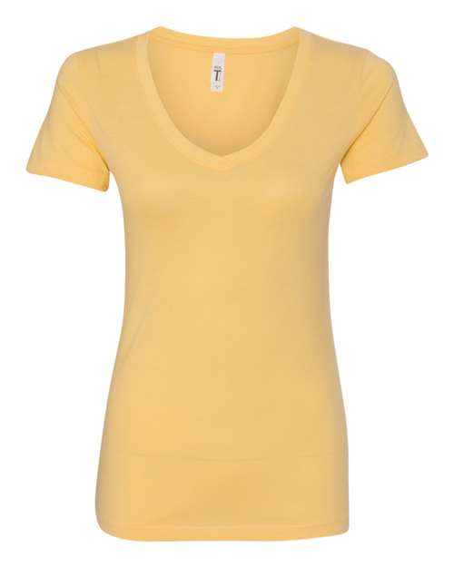 Next Level Women’s Ideal V-Neck T-Shirt in Banana Cream, front view