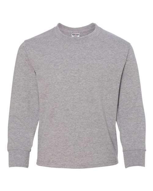 JERZEES Long Sleeve T-Shirt in Athletic Heather, front view