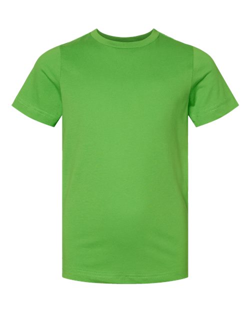 LAT Youth Fine Jersey Tee in Apple, front view