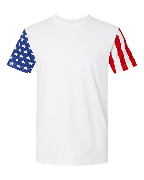 Code Five Unisex Stars & Stripes Tee in White