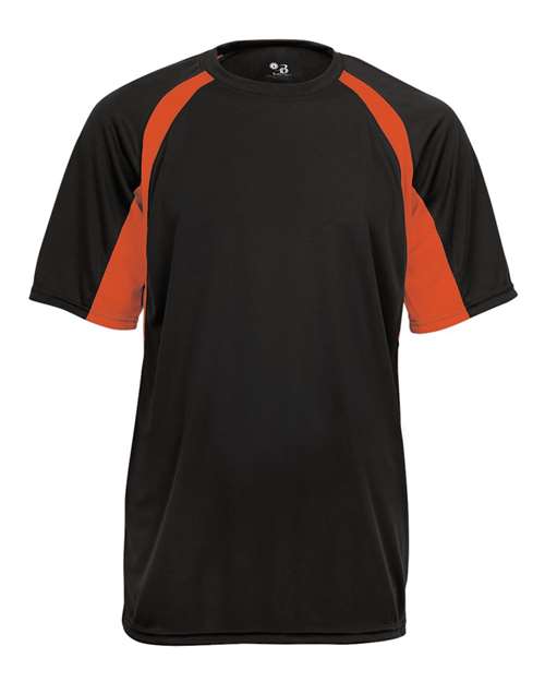 Badger Men's B-Core Hook T-Shirt in Black/Burnt Orange