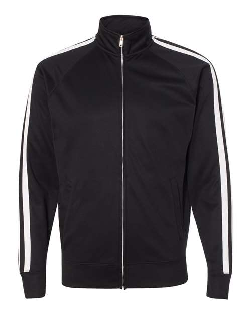 Independent Trading Co. Men's Lightweight Poly-Tech Full-Zip Track Jacket in Black