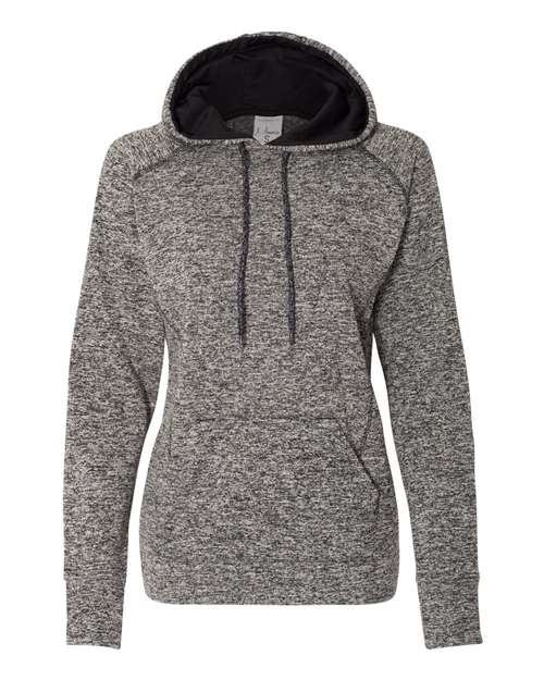 J. America Women’s Cosmic Fleece Hooded Sweatshirt in Charcoal Fleck/Black