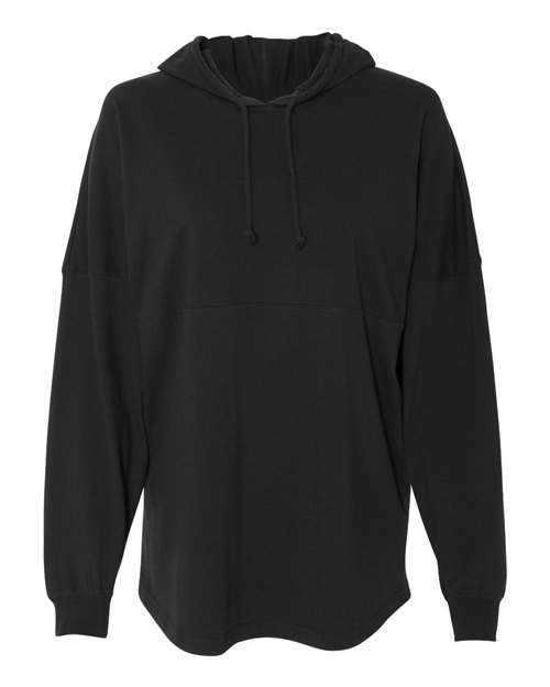 J. America Unisex Hooded Game Day Jersey T-Shirt in Black
