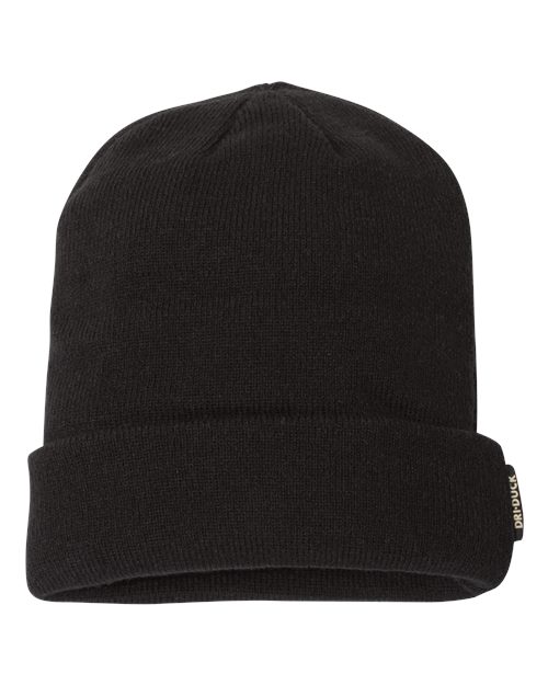 DRI DUCK Basecamp Performance Cuffed Beanie in Black, front view