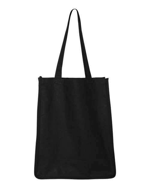Q-Tees 27L Jumbo Shopping Bag in Black, front view