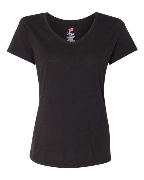 Hanes T-Shirt in Black Triblend, front view