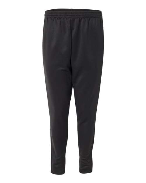 Badger Men's Unbrushed Polyester Trainer Pants in Black, front view