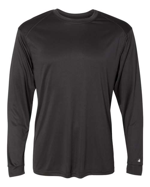 Badger Men's Ultimate SoftLock™ Long Sleeve T-Shirt in Black, front view