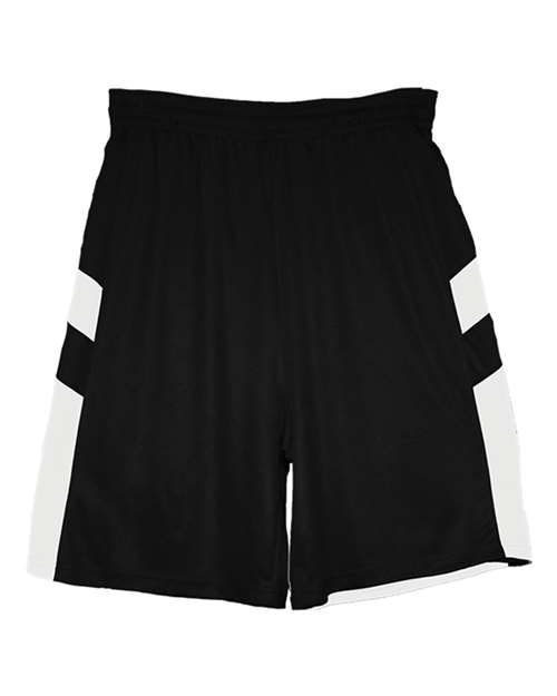 Alleson Athletic Men's B-Pivot Rev. Shorts in Black/White