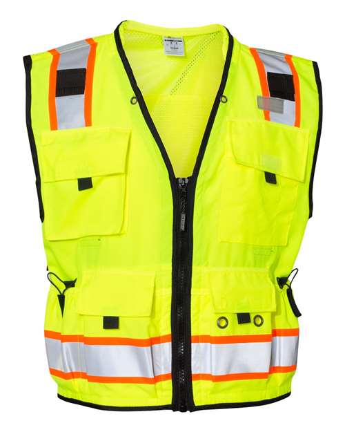 Kishigo Unisex Professional Surveyors Vest in Lime