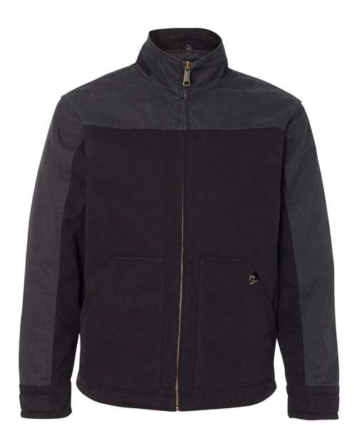 DRI DUCK Men's Tall Horizon Two-Tone Boulder Cloth™ Canvas Jacket in Black/Charcoal, front view