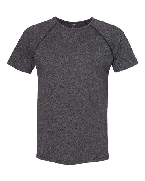 Next Level Men's Mock Twist Raglan T-Shirt in Black, front view