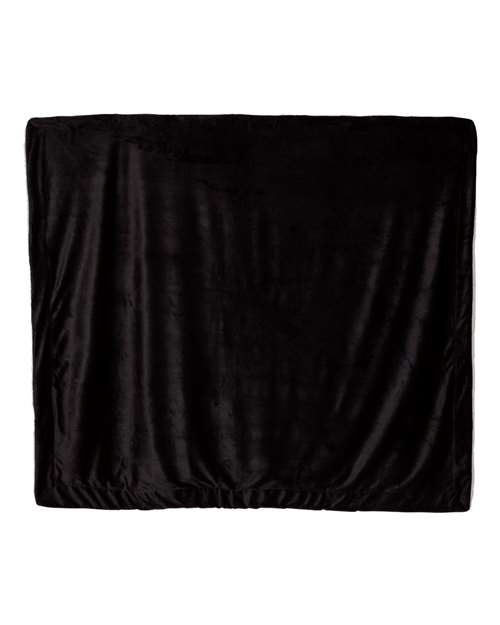 Alpine Fleece Oversized Mink Sherpa Blanket in Black