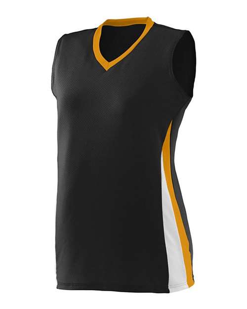 Augusta Sportswear Women's Tornado Jersey in Black/Gold/White